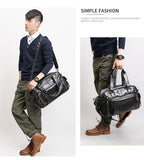 Men Travel Bags High Quality PU Leather Handbags Casual Vintage Shoulder Bag Laptop Bags Black Brown Luggage Hand Bag