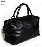 Fashion Genuine Leather Travel Bag Men's Luggage Bags Large Male Duffle Bag weekend Women Shoulder Bag Big Tote Handbag Black