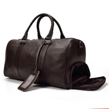Fashion Genuine Leather Travel Duffel Man Unisex Soft Cow Leather Business Big Travel Bag Luggage Weekend Bag Large Shoulder Bag