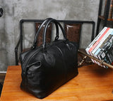 Fashion Genuine Leather Travel Bag Men's Luggage Bags Large Male Duffle Bag weekend Women Shoulder Bag Big Tote Handbag Black