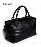 Fashion Genuine Leather Travel Bag Men's Luggage Bags Large Male Duffle Bag weekend Women Shoulder Bag Big Tote Handbag Black