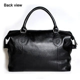 Fashion Genuine Leather Travel Bag Men's Luggage Bags Large Male Duffle Bag weekend Women Shoulder Bag Big Tote Handbag Black