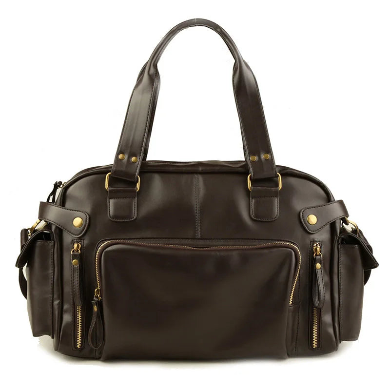 Men Travel Bags High Quality PU Leather Handbags Casual Vintage Shoulder Bag Laptop Bags Black Brown Luggage Hand Bag