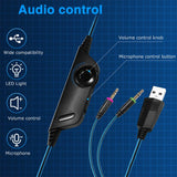 Wired Gaming Headsets Big Headphones with Led Light Mic Stereo Earphones Deep Bass for PC Computer Gamer Laptop PS4 New X-BOX