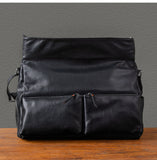 Organizers designers handmade genuine leather large-capacity men's travel bags outdoor fitness soft cow leather black handbag