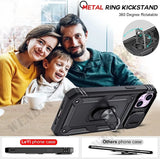 Case For iPhone 17 16 16e 15 14 13 12 11 Pro Max Plus Mini XS XR 8 Plus 8 7 SE Heavy Duty with Camera 360 Degree Kickstand Cover