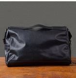 Organizers designers handmade genuine leather large-capacity men's travel bags outdoor fitness soft cow leather black handbag