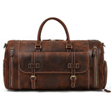 Large Travel Bag Genuine Leather Vintage Style Luggage Bags Men Male Duffle Bags Travelling Bag Weekender Bags for Man
