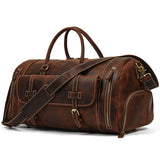 Large Travel Bag Genuine Leather Vintage Style Luggage Bags Men Male Duffle Bags Travelling Bag Weekender Bags for Man