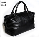 Fashion Genuine Leather Travel Bag Men's Luggage Bags Large Male Duffle Bag weekend Women Shoulder Bag Big Tote Handbag Black