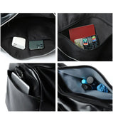 Leather Travel Duffel Bag for Men Women, Vintage Waterproof Bag with Shoe Pouch, Overnight Gym Sports Carry-On Weekend Tote Bag