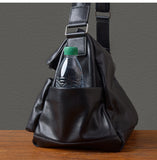 Organizers designers handmade genuine leather large-capacity men's travel bags outdoor fitness soft cow leather black handbag