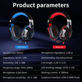 Wired Gaming Headsets Big Headphones with Led Light Mic Stereo Earphones Deep Bass for PC Computer Gamer Laptop PS4 New X-BOX