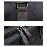 Genuine Split Leather Travel Bag for Men - Large Capacity Water-Resistant Gym Duffel Bag for Business Trip & Sports