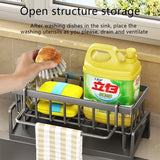 Kitchen Sponge Rack Drain Water Place Dish Soap Organize Rags Multi Functional Large Capacity Countertop and Store Items
