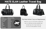 Leather Travel Duffel Bag for Men Women, Vintage Waterproof Bag with Shoe Pouch, Overnight Gym Sports Carry-On Weekend Tote Bag