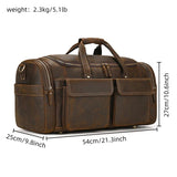 Large Travel Bag Genuine Leather Vintage Style Luggage Bags Men Male Duffle Bags Travelling Bag Weekender Bags for Man