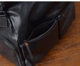 Organizers designers handmade genuine leather large-capacity men's travel bags outdoor fitness soft cow leather black handbag