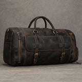 Large Travel Bag Genuine Leather Vintage Style Luggage Bags Men Male Duffle Bags Travelling Bag Weekender Bags for Man