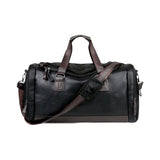 Genuine Split Leather Travel Bag for Men - Large Capacity Water-Resistant Gym Duffel Bag for Business Trip & Sports