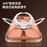 Suitable for iPhone 17,16,15 series, 360° rotating transparent protective phone case with stand, shockproof and drop-resistant