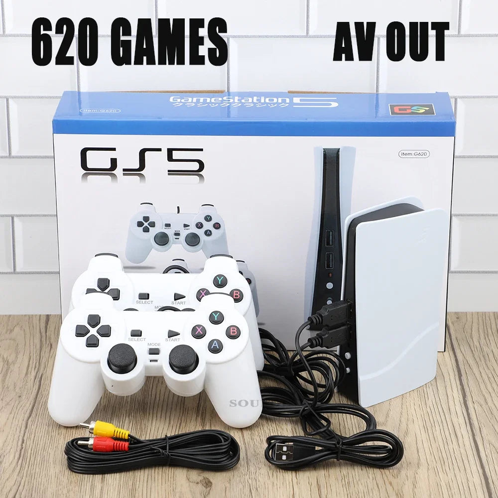 New GS5 Pro Video Game Console With 620 Classic Game 8 Bit TV Consola Retro Handheld Kids USB Two Wired Gaming Player AV Output