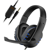 3.5mm Headphones Wired Gaming Headset Earphones For PS4 Play Station 4 Game PC Chat Headset  With Microphone