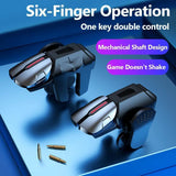 G21 1 Pair 6 Finger Game Controller Gamepad Flexible Sensitive Gaming Aim Shooting Triggers Joystick Button for PUBG Mobile