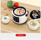 12V 24V Portable Electric Rice Cooker 2L Timing Reservation Food Heating Cooking Steamer Soup Stew Pot Steamer Cooker