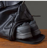 Organizers designers handmade genuine leather large-capacity men's travel bags outdoor fitness soft cow leather black handbag