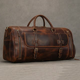 Large Travel Bag Genuine Leather Vintage Style Luggage Bags Men Male Duffle Bags Travelling Bag Weekender Bags for Man
