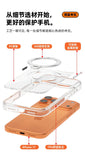 Suitable for iPhone 17,16,15 series, 360° rotating transparent protective phone case with stand, shockproof and drop-resistant