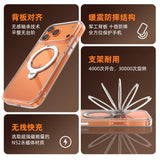 Suitable for iPhone 17,16,15 series, 360° rotating transparent protective phone case with stand, shockproof and drop-resistant