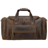 Large Travel Bag Genuine Leather Vintage Style Luggage Bags Men Male Duffle Bags Travelling Bag Weekender Bags for Man