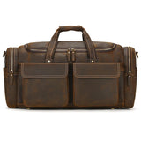 Large Travel Bag Genuine Leather Vintage Style Luggage Bags Men Male Duffle Bags Travelling Bag Weekender Bags for Man