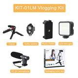 MAMEN Portable Vlogging Kit Video Making Equipment with Tripod Bluetooth Control for SLR Camera Smartphone Youtube Photography