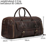 Vintage Crazy Horse leather Travel Bag With Shoe Pocket 20 inch big capacity Real Leather Weekend luuage Bag large Messenger Bag