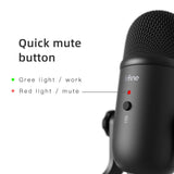 FIFINE USB Microphone for Recording/Streaming/Gaming,professional microphone for PC,Mic Headphone Output&amp;Volume Control-K678