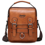 JEEP BULUO Multi-function Business Handbags Men New Man&#39;s Shoulder Bag Large Capacity Leather Messenger Bag Crossbody Big Brand