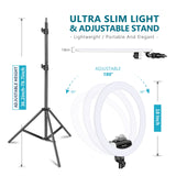 Neewer Ring Light Kit [Upgraded Version-1.3cm Ultra Slim]-18 inches 3200-5600K Dimmable LED Ring Light with Light Stand ,Holder