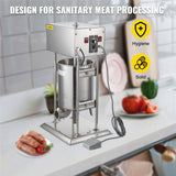 VEVOR 10-30L Vertical Sausage Stuffer Automatic Filling Machine Food Processors Kitchen Accessories Home Appliance for Hot Dog