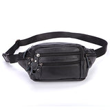 Fashion Men Genuine Leather Fanny Bag for Phone Pouch Male Leather Messenger Bags Brand Fanny Pack Male Travel Waist Bag Men