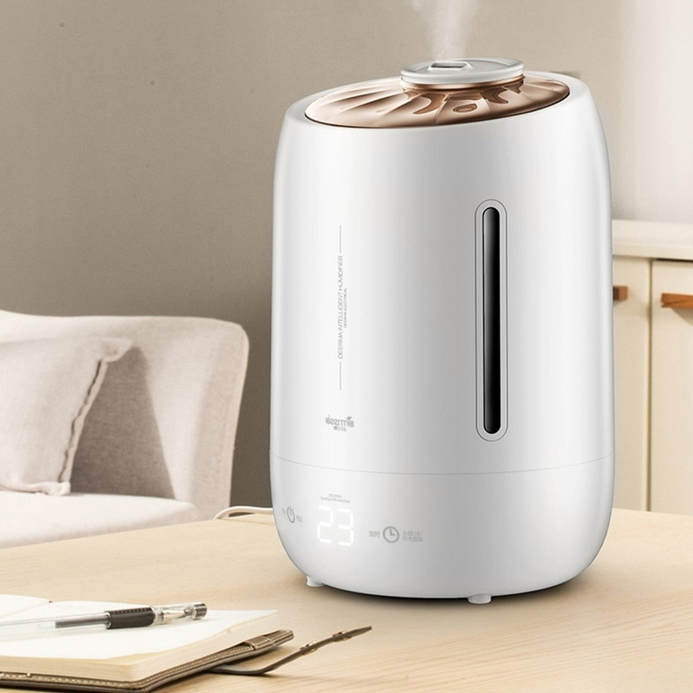 HOT Deerma Household Air Humidifier Air Purifying Mist Maker Timing With Intelligent Touch Screen Adjustable Fog Quantity 5l