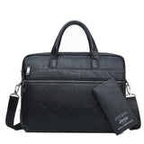 JEEP BULUO Men&#39;s Briefcase Bags For 13.3&quot; Laptop Man Business Shoulder Bag Handbags High Quality Leather Office Black