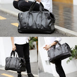 Fashion Men&#39;s Travel Bags Luggage Waterproof Suitcase Duffel Bag Big Large Capacity Bags Casual High-Capacity PU Leather Handbag