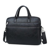 JEEP BULUO Men&#39;s Briefcase Bags For 13.3&quot; Laptop Man Business Shoulder Bag Handbags High Quality Leather Office Black