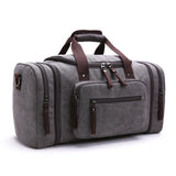 Large Capacity Men Hand Luggage Travel Duffle Bags Canvas Travel Bags Weekend Shoulder Bags Multifunctional Overnight Duffel Bag