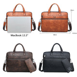 JEEP BULUO Men&#39;s Briefcase Bags For 13.3&quot; Laptop Man Business Shoulder Bag Handbags High Quality Leather Office Black