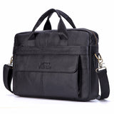 Men Genuine Leather Handbags Casual Leather Laptop Bags Male Business Travel Messenger Bags Men&#39;s Crossbody Shoulder Bag