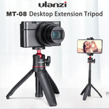 Ulanzi MT-08 Foldable Mini Tripod Mount 1/4&#39;&#39; Tripod Monopod Hand Grip Universal for DSLR Android iPhone Smartphone